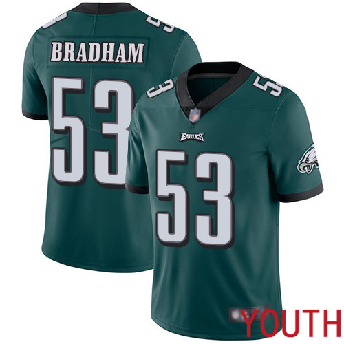 Youth Philadelphia Eagles #53 Nigel Bradham Midnight Green Team Color Vapor Untouchable NFL Jersey Limited->youth nfl jersey->Youth Jersey